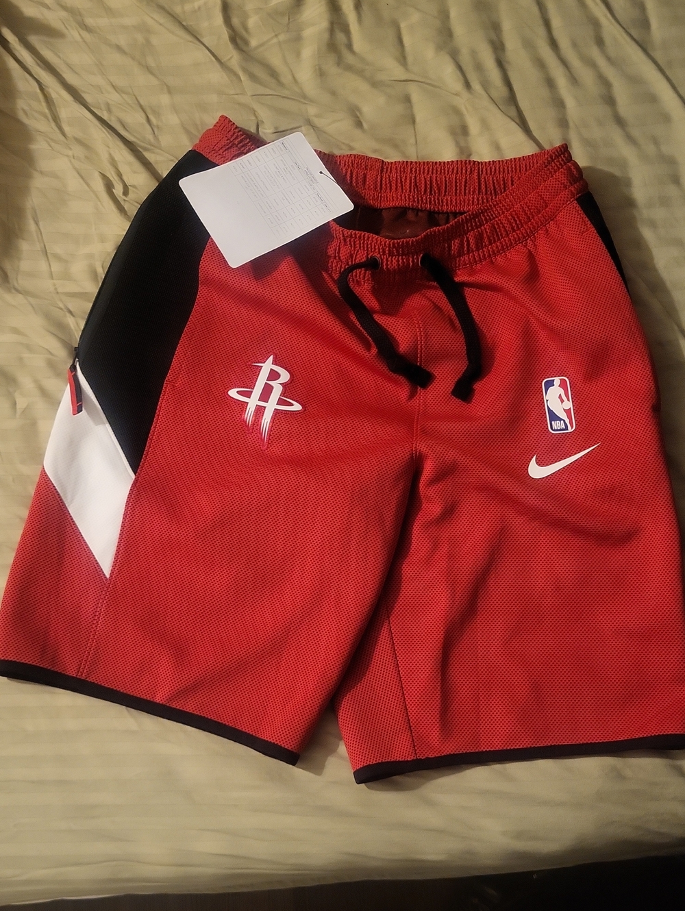Proffesional Sample ISR Nike Red Houston Rockets NBA Mesh Athletic Shorts.